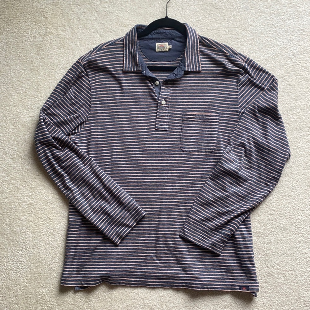 Faherty Men’s Soft Button Up Pink and Blue Stripe